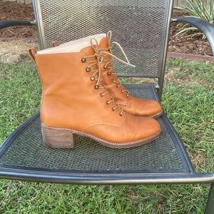 MADEWELL Patti Boot Lace Up heels Tan size 10